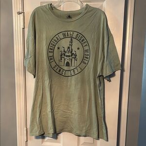 Disney World Men's Olive Green Castle Tee